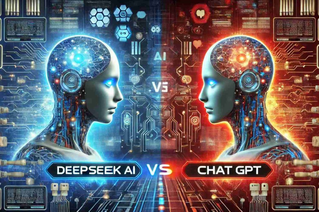 Illustration comparant DeepSeek AI et ChatGPT