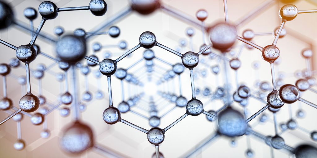 Structure moléculaire en 3D illustrant les nanotechnologies