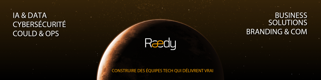 Rædy acquisition Ipanema Technology : bannière de l'annonce du renforcement de l'offre IA industrialisée, Cloud sécurisé et Nearshore